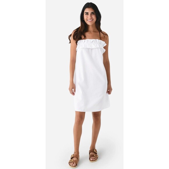 Women’s Stark X Mini Party Dress White Strapless Ruffle Let’s Party Bridal Small - Picture 1 of 8